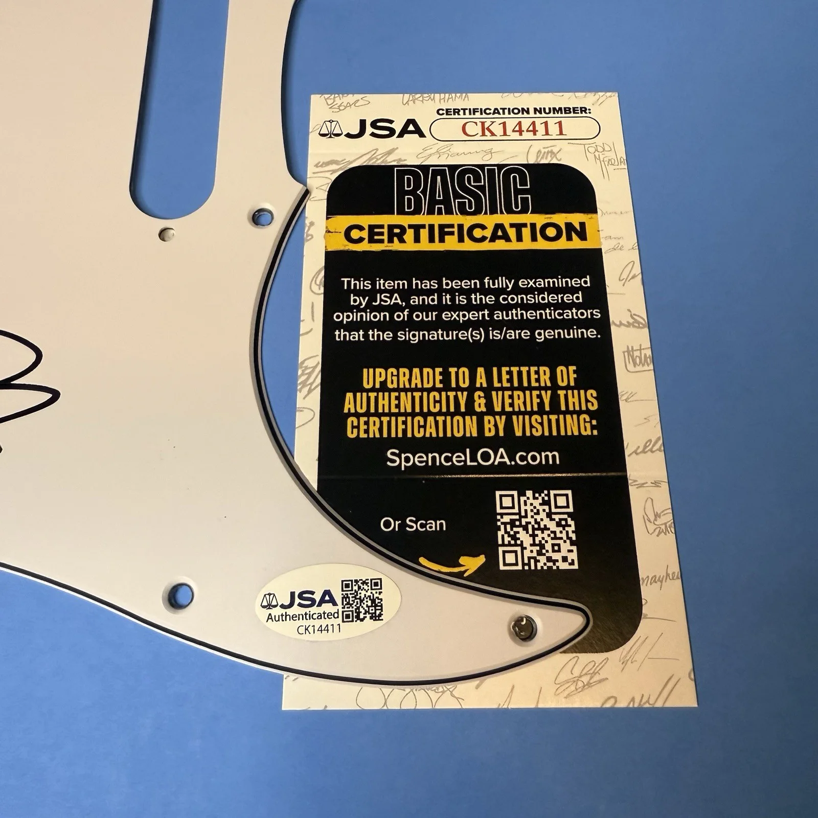 Doug Robb & Chris Hesse Hoobastank Signed Electric Pickguard Autographed JSA COA, изображение 3