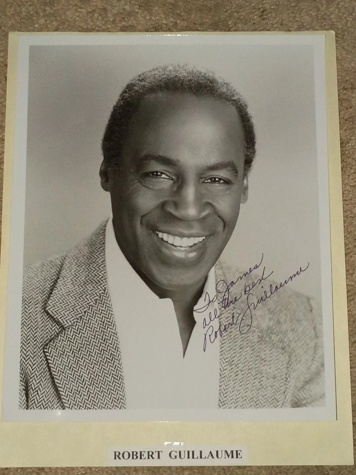 Robert Guillaume Signed Autographed 8x10 Photo Personalized To James, изображение 2