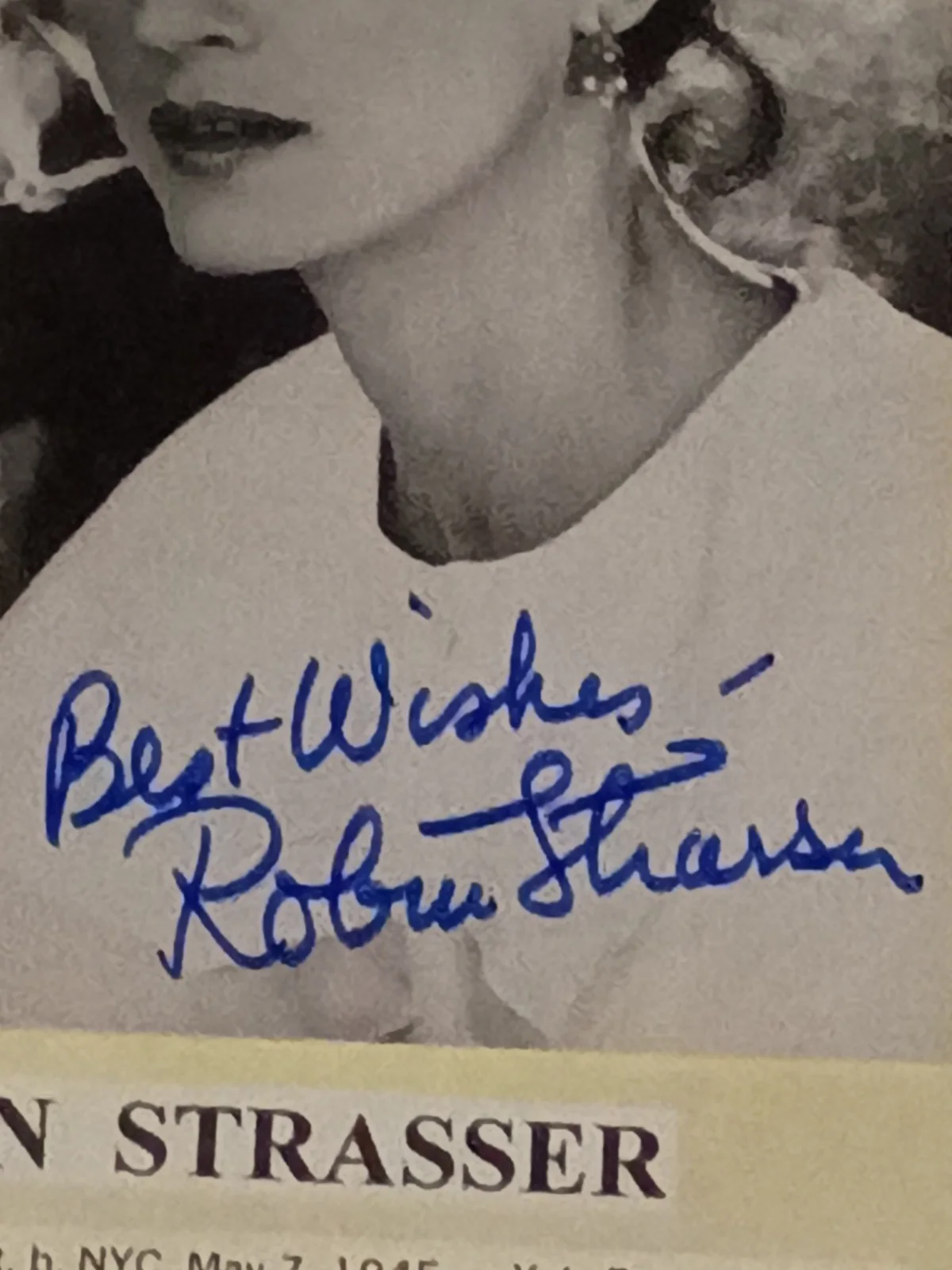 Robin Strasser Signed Small Photo, image 2