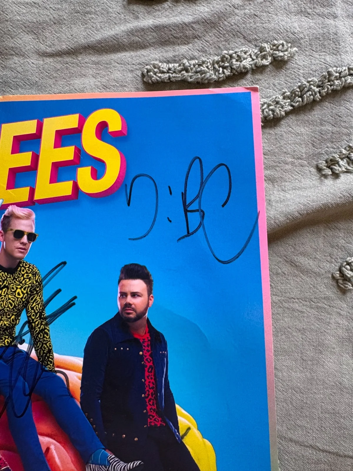 REAL HAND SIGNED - Neon Trees Pop Psychology 2014 US Tour Poster 12x12 in, image 2