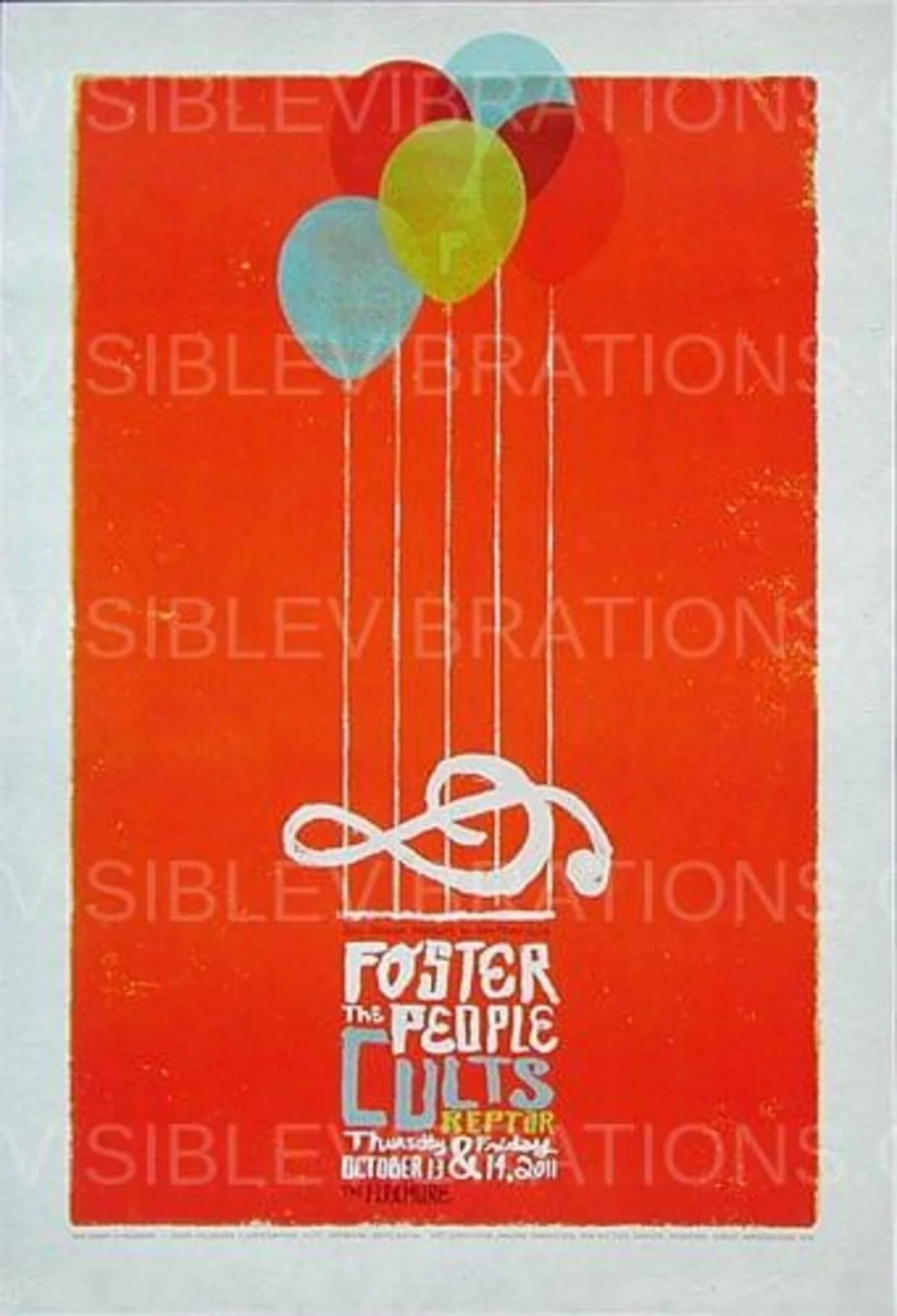 Framed Signed Foster The People Concert Poster @ The Fillmore Denver 2011, изображение 2