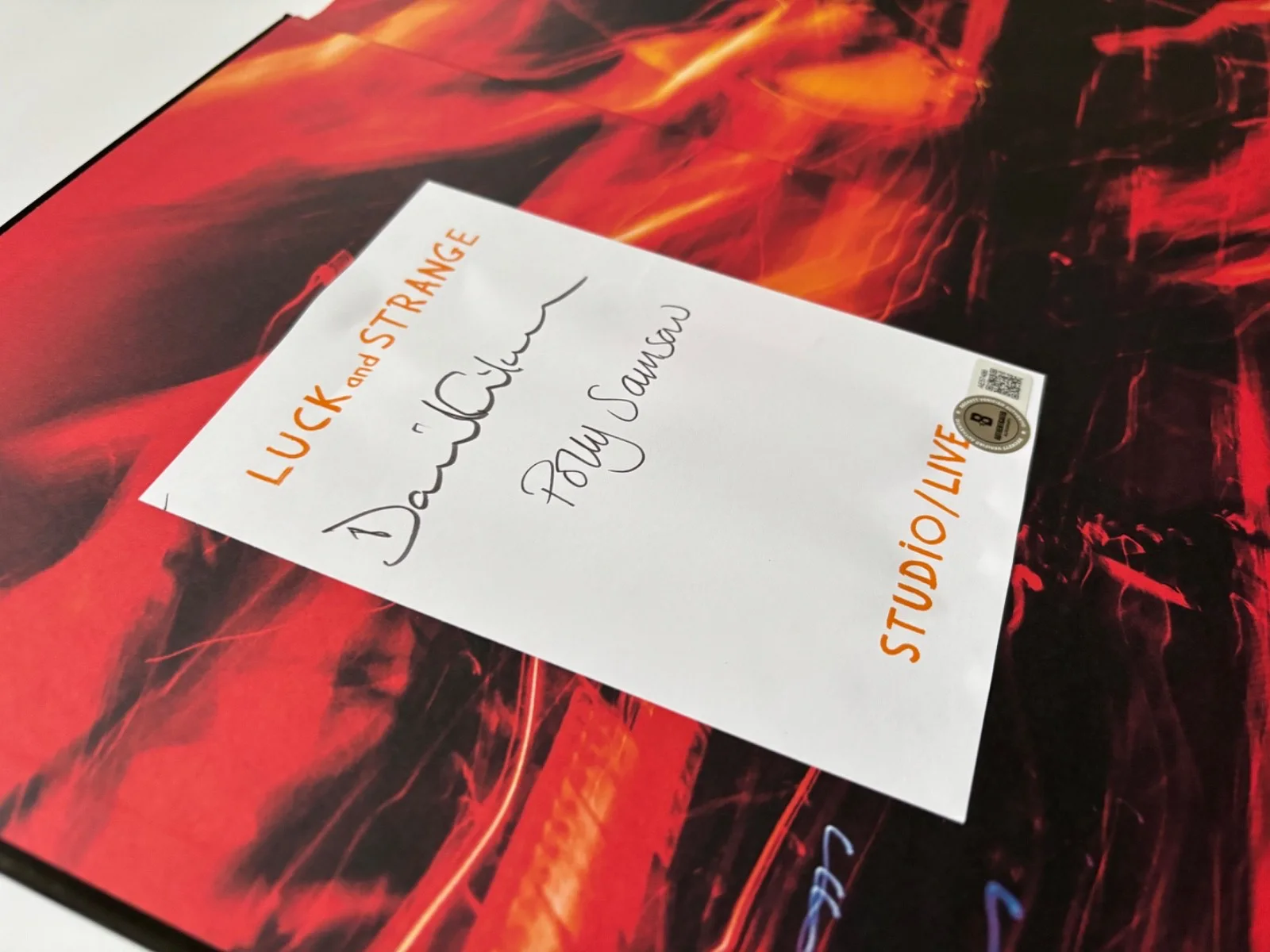 DAVID GILMOUR SIGNED LUCK AND STRANGE STUDIO LIVE HARDCOVER BOOK PINK FLOYD BAS, изображение 3