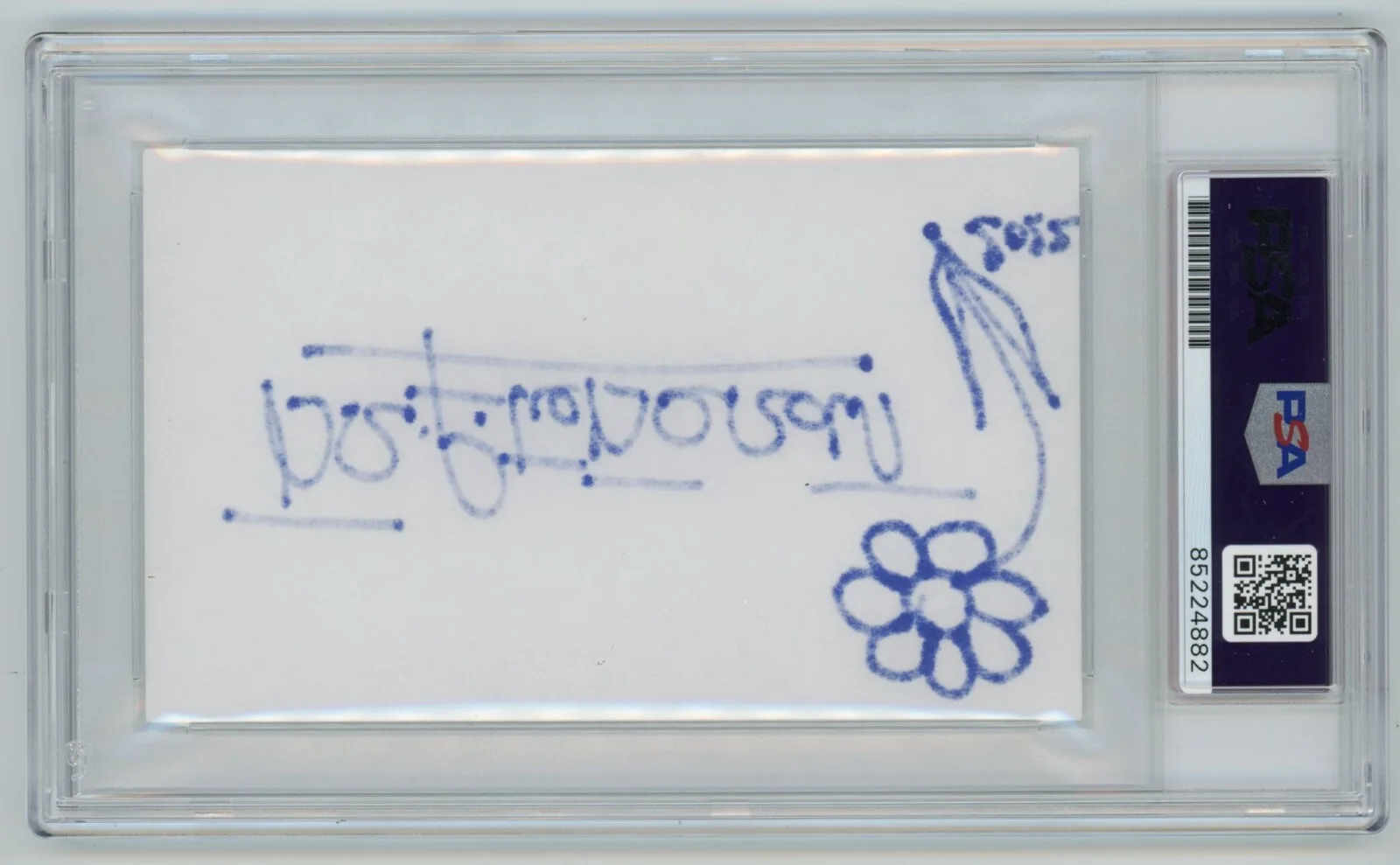 Brigitte Bardot — BRIGITTE BARDOT Signed Index Card w/ Flower Sketch Drawing - French Actress- PSA, image 2