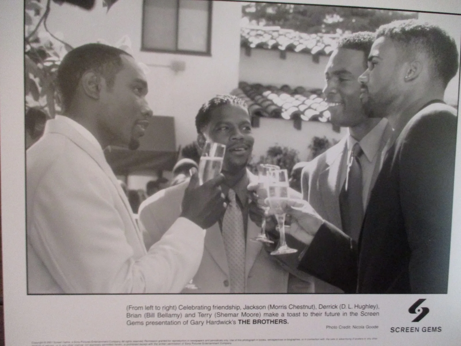 Morris Chestnut/DJ Hughley/Shemar Moore/Bill Bellamy(THE BROTHERS)2001 B&W Photo, изображение 2