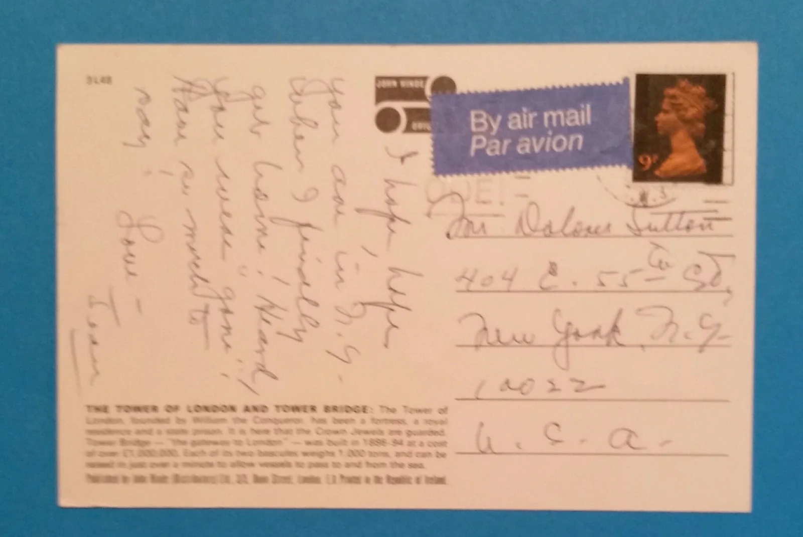 Jean Dalrymple — Hand Written Signed Postcard Broadway Jean Dalrymple to Actress Dolores Sutton, изображение 2