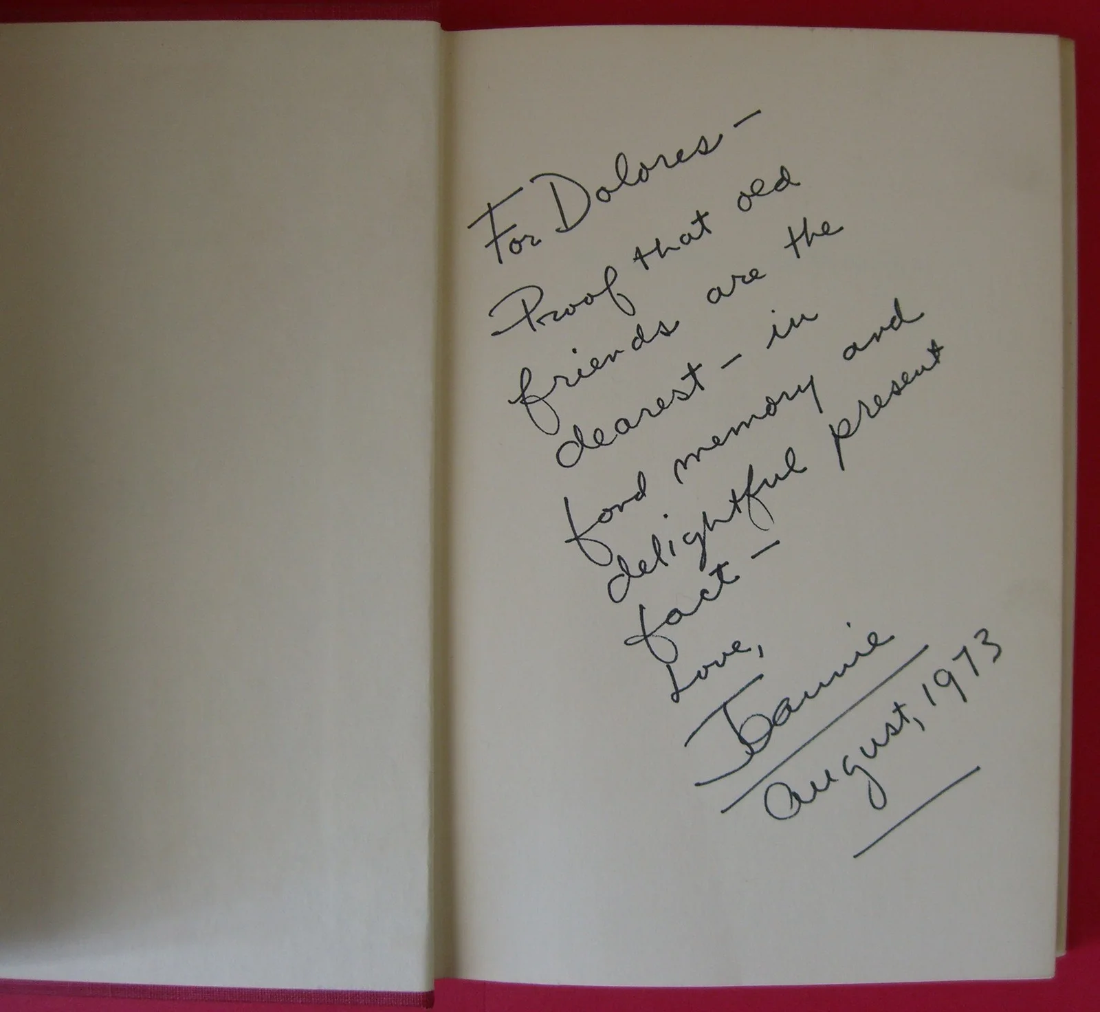 Jeannie Sakol Autographed Book to Dolores Sutton, image 2