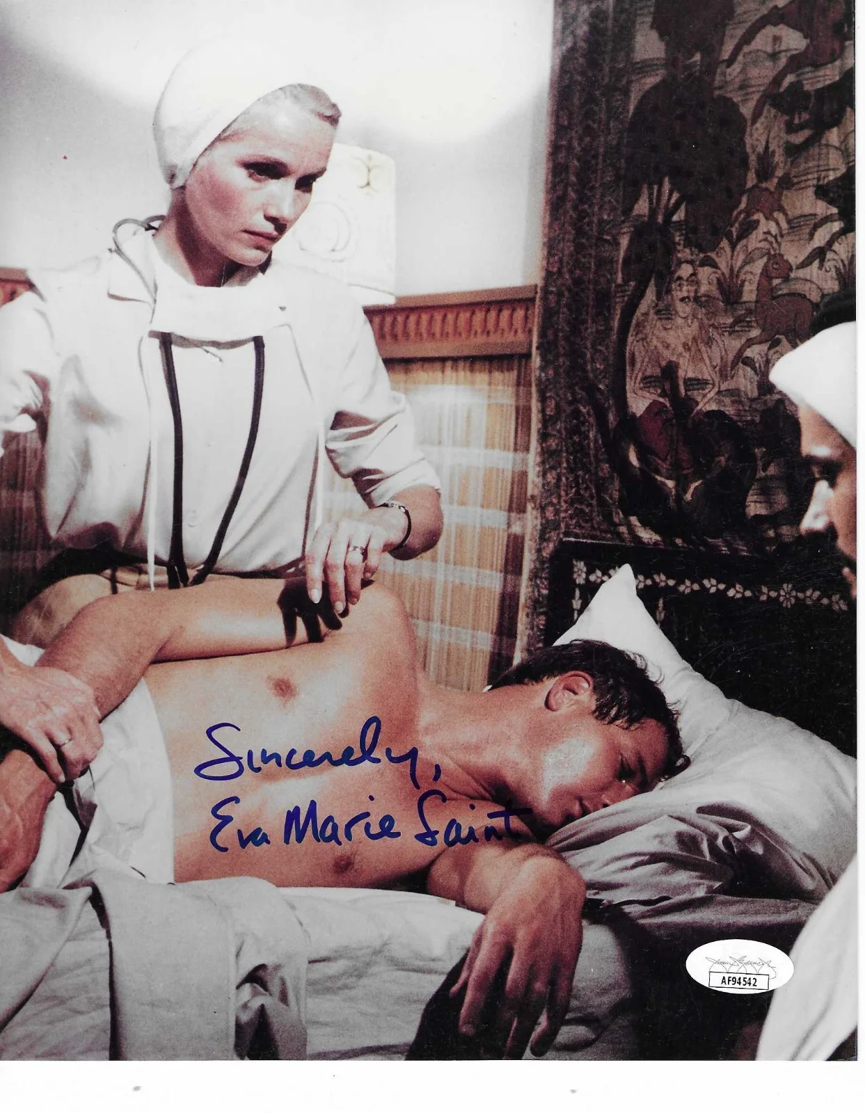 Eva Marie Saint — Rare Eva Marie Saint signed classic Exodus 8x10 photo w/ Paul Newman JSA COA