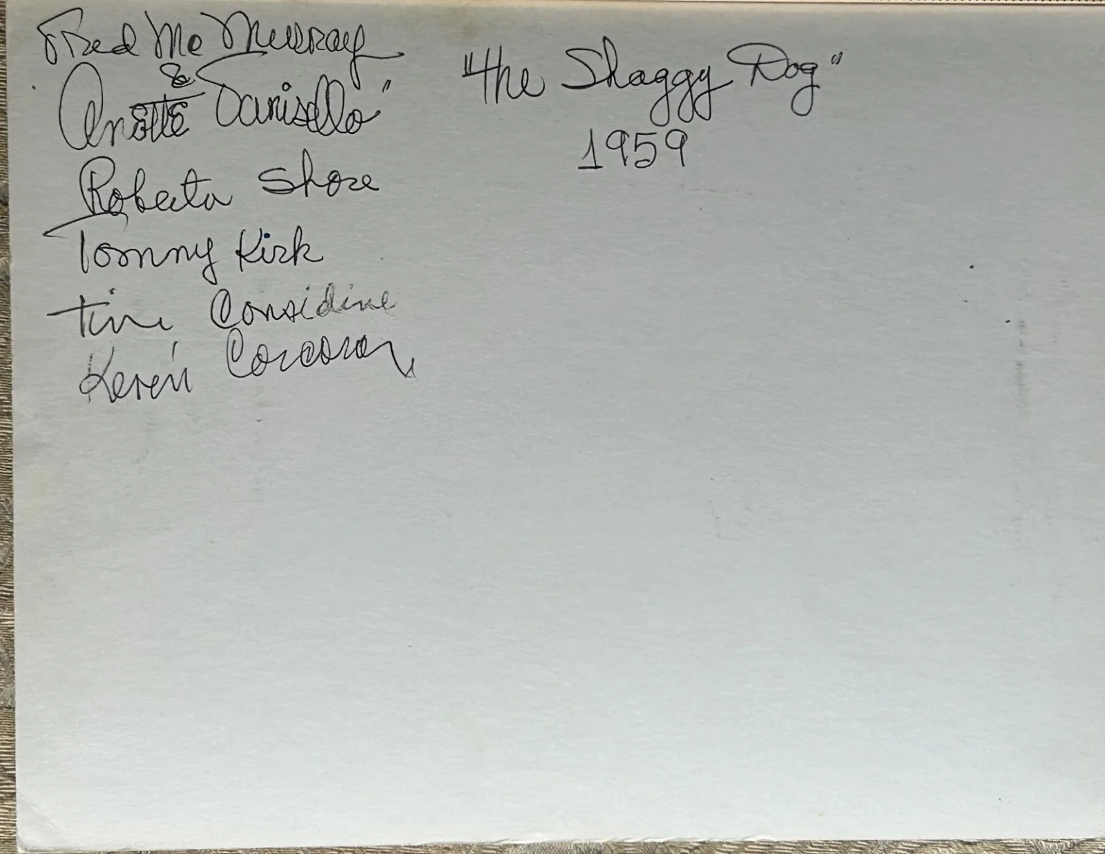 DISNEY Shaggy Dog CAST SIGNED—MacMurray•Kirk•Funicello•Corcoran•Considine•Shore, изображение 3