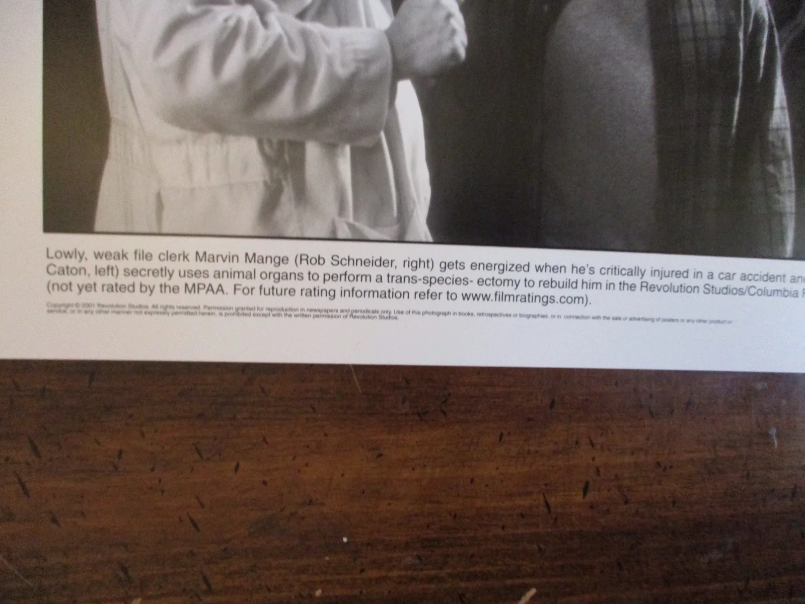 Rob Schneider/Michael Caton(THE ANIMAL)2001 10 x 8 Black and White Press Photo, изображение 3