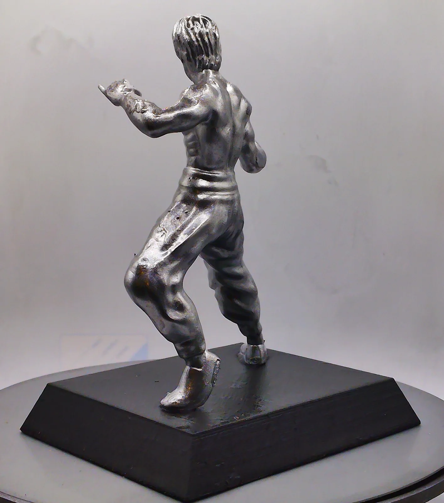 Bruce Lee Statue- Metallic Silver Finish- By Cavecraft, image 4
