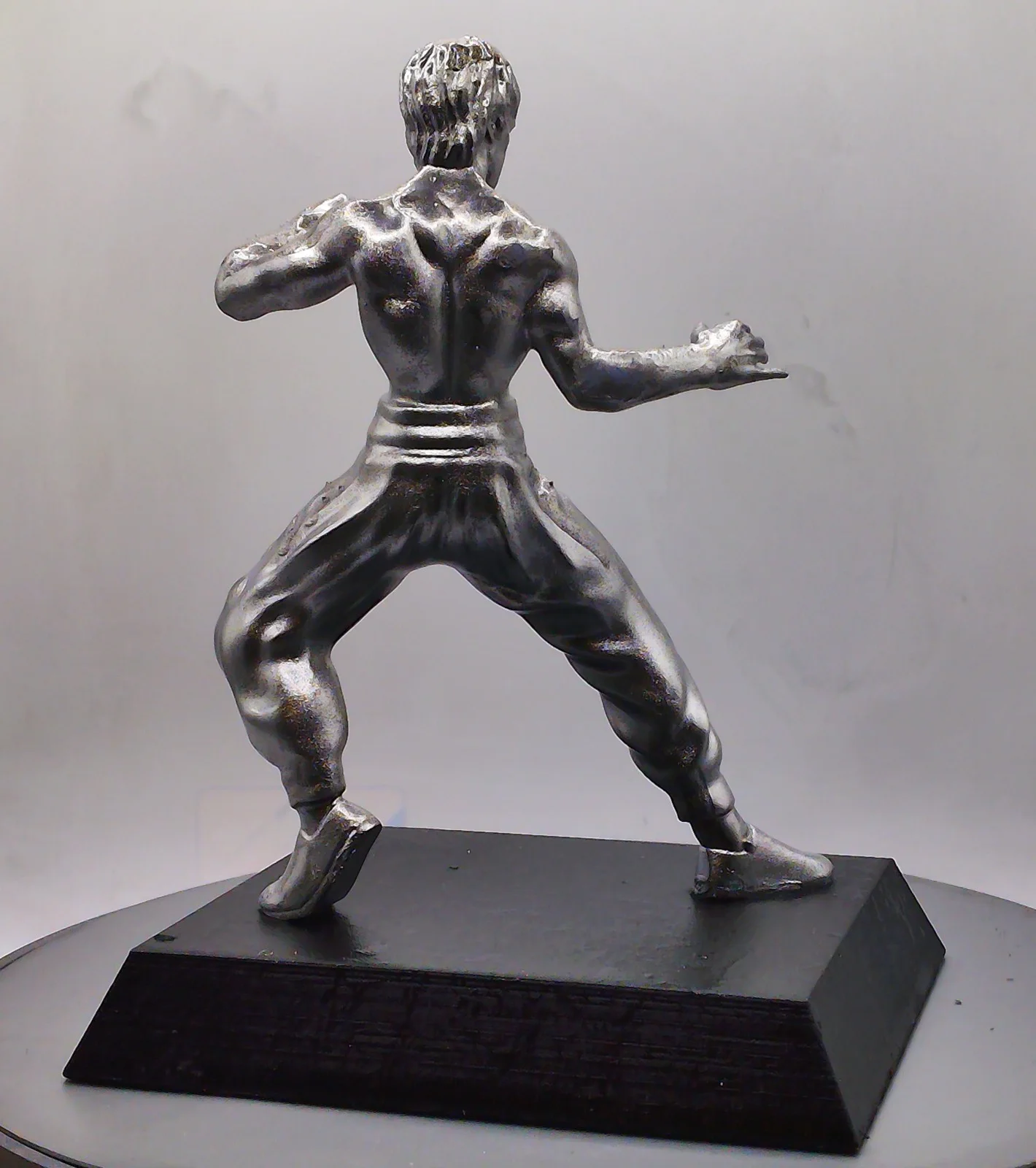 Bruce Lee Statue- Metallic Silver Finish- By Cavecraft, image 5