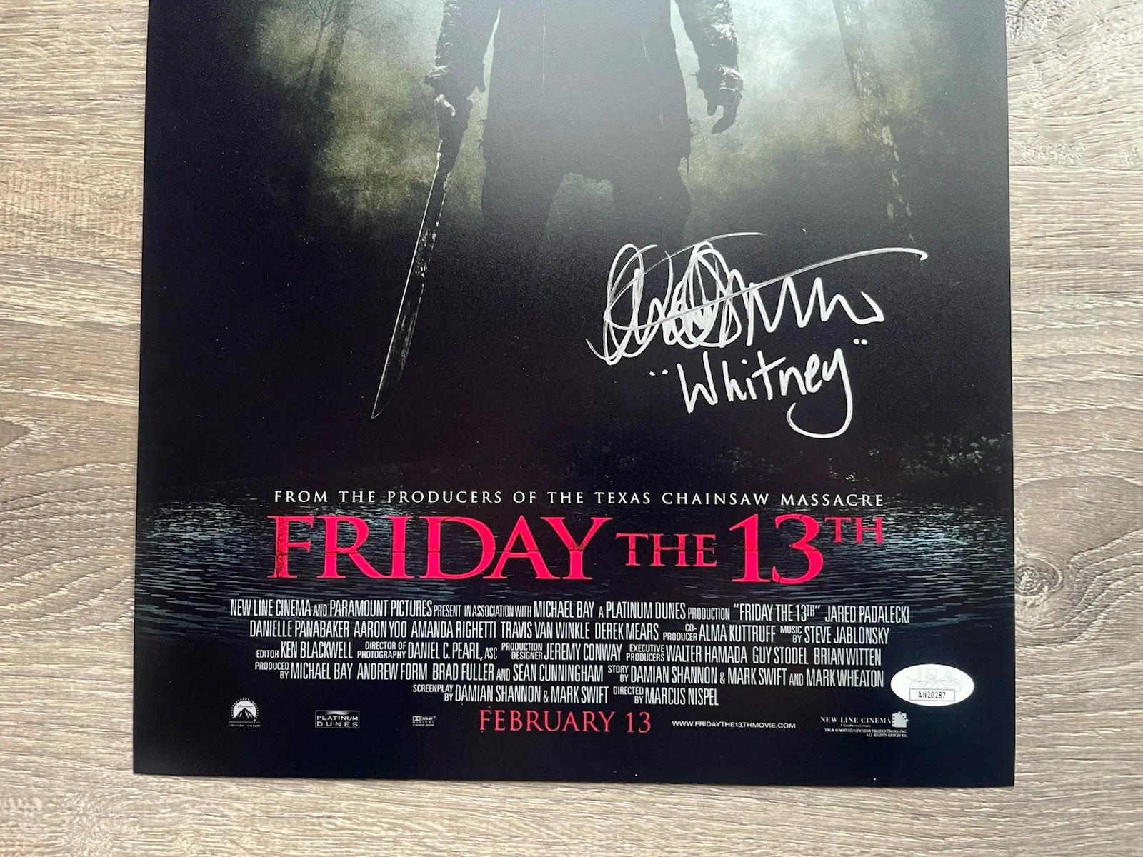Amanda Righetti Jonathan Sadowski Signed Friday The 13th 11x17 Photo JSA COA F13, изображение 4
