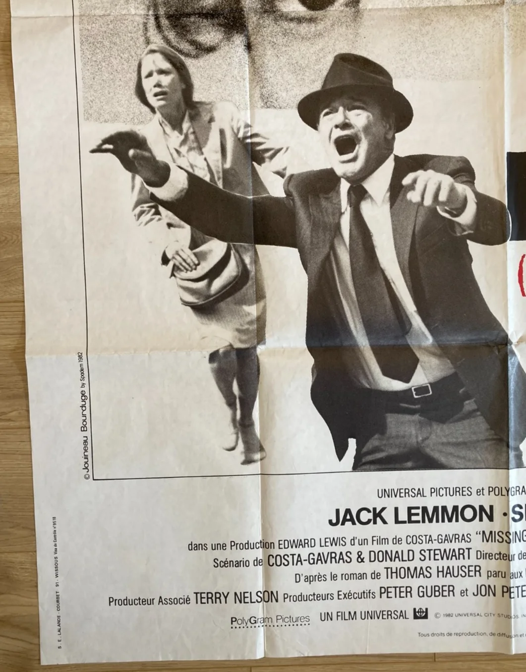 MISSING 1982 Original Cinema FRENCH GRANDE Large Movie POSTER Lemmon & Spacek, изображение 4