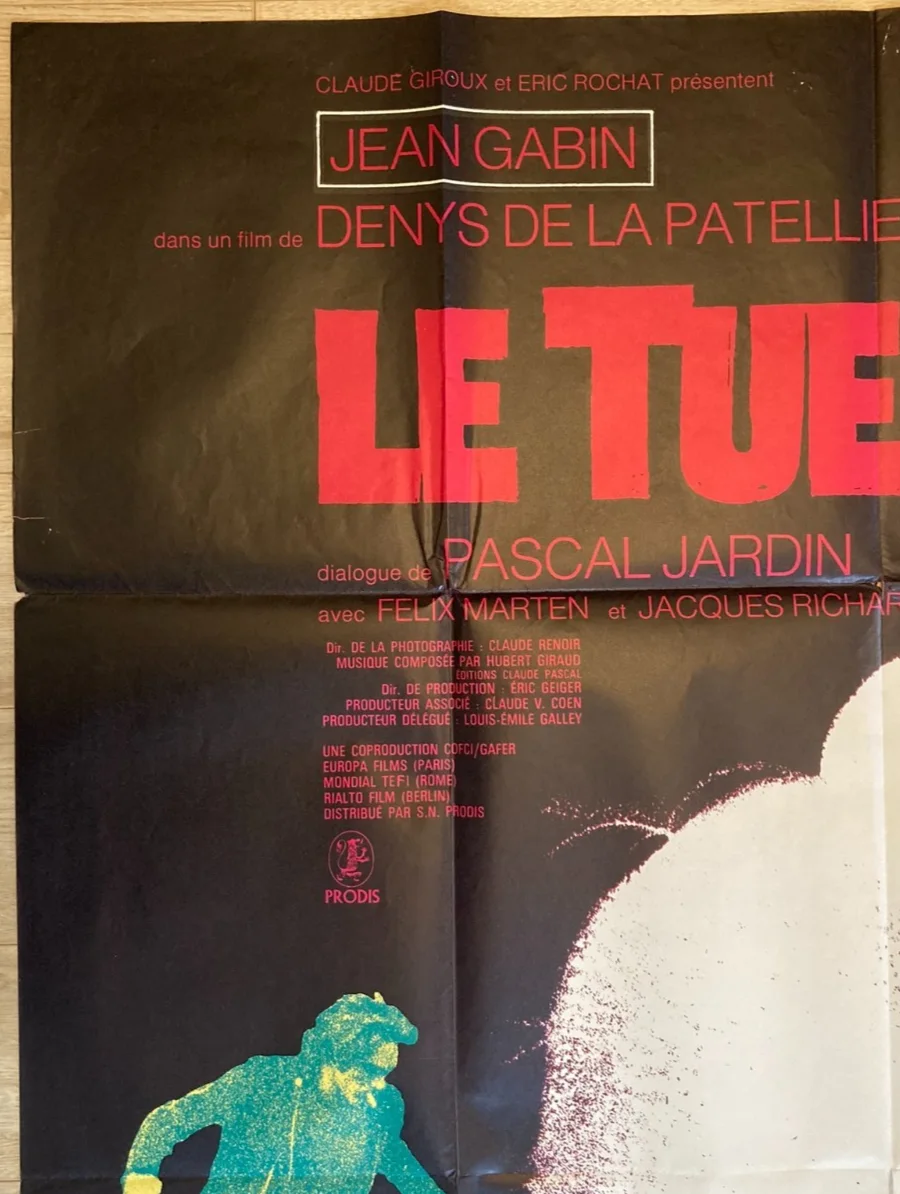 LE TUEUR ( KILLER ) 1972 Original Cinema FRENCH GRANDE Large Movie POSTER Gabin, изображение 2