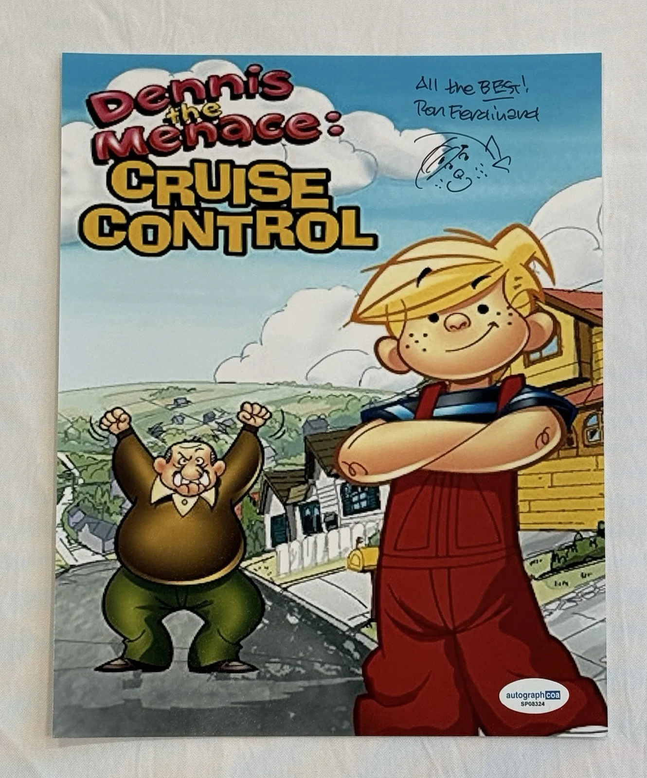 Ron Ferdinand — Ron Ferdinand Signed & Sketch Dennis The Menace: Cruise Control 8x10 photo ACOA