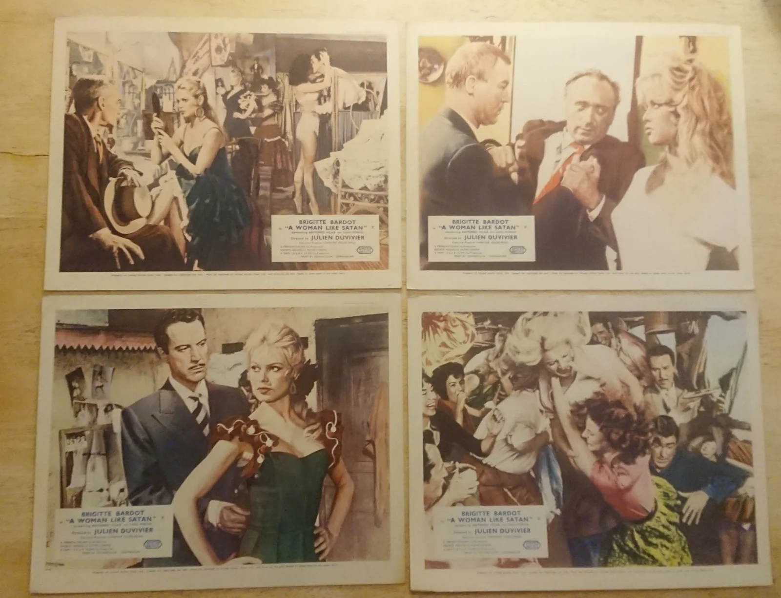 Brigitte Bardot A Woman Like Satan 1958 Set of 8 UK Lobby Cards Julien Duvivier, изображение 3