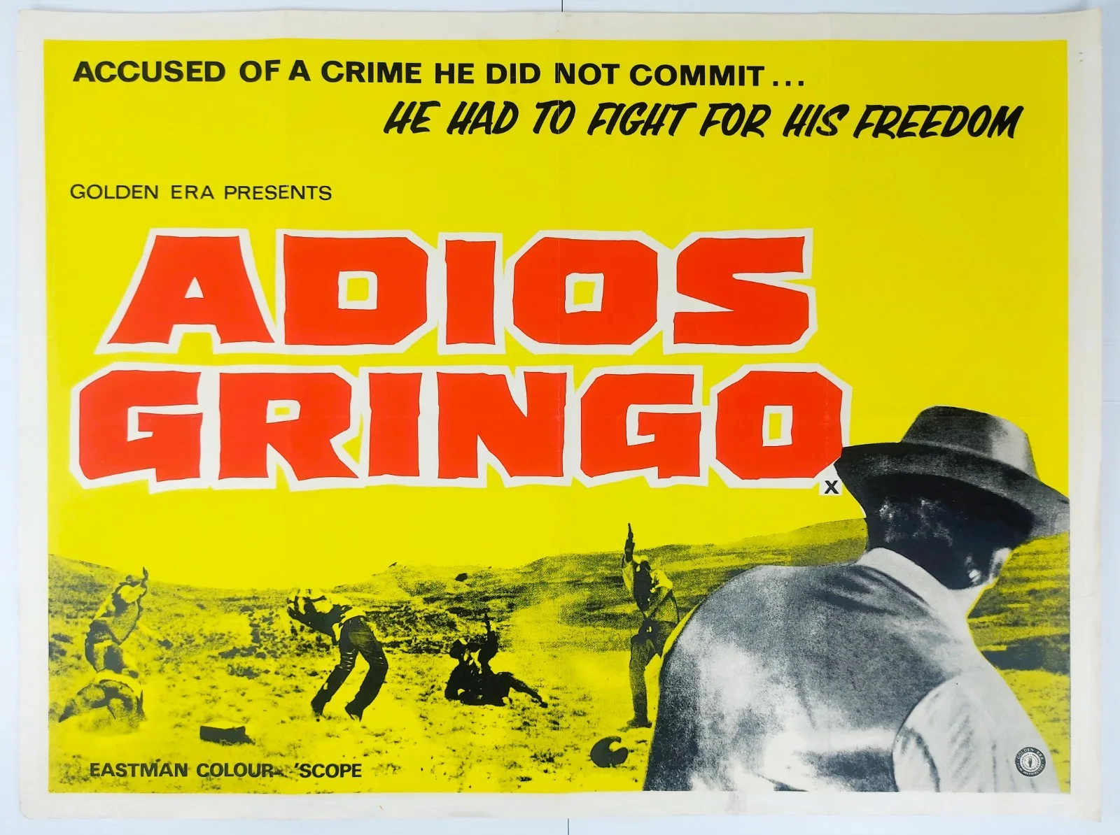 ADIOS GRINGO ORIGINAL UK QUAD FILM POSTER 1965, image 2