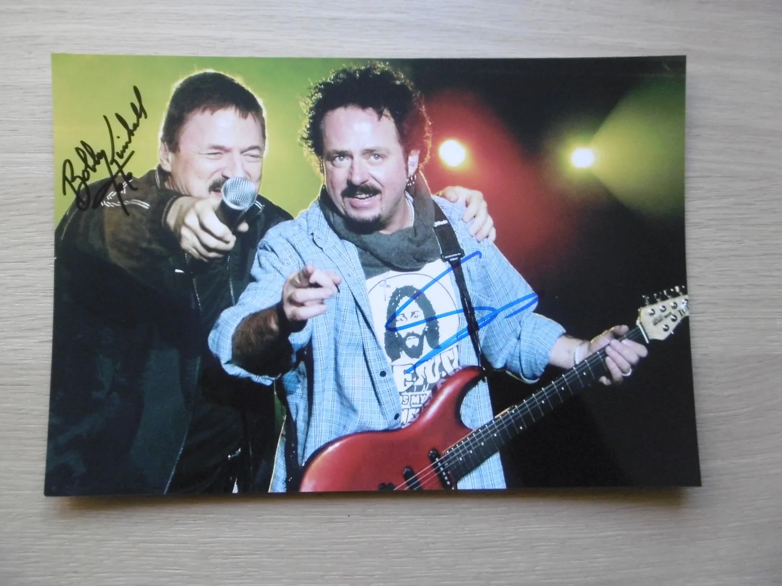 Toto "Bobby Kimball & Steve Lukather" signed 8x12 inch photo autographs ACOA, изображение 2