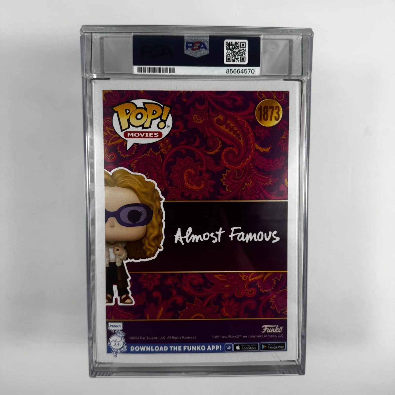 Kate Hudson Signed Penny Lane Funko Pop #1873 Encapsulated PSA 10 Gem Mt Auto, image 2