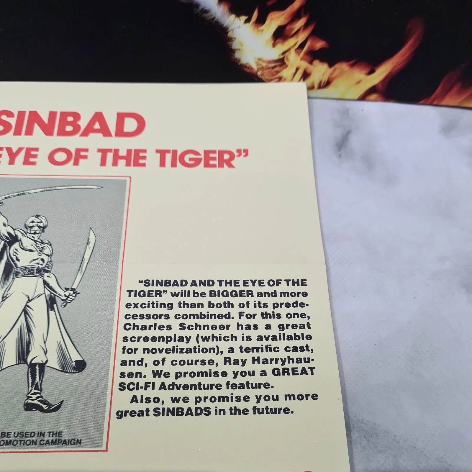 Sinbad and the Eye of the Tiger 1976 Marketing Campaign Sheet original Rare A60, изображение 4