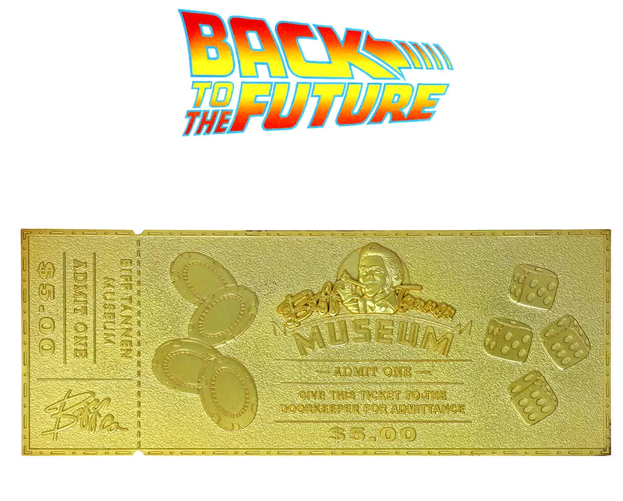 Back to the Future Limited Edition Biff Tannen Golden Ticket 24k Plated, изображение 2