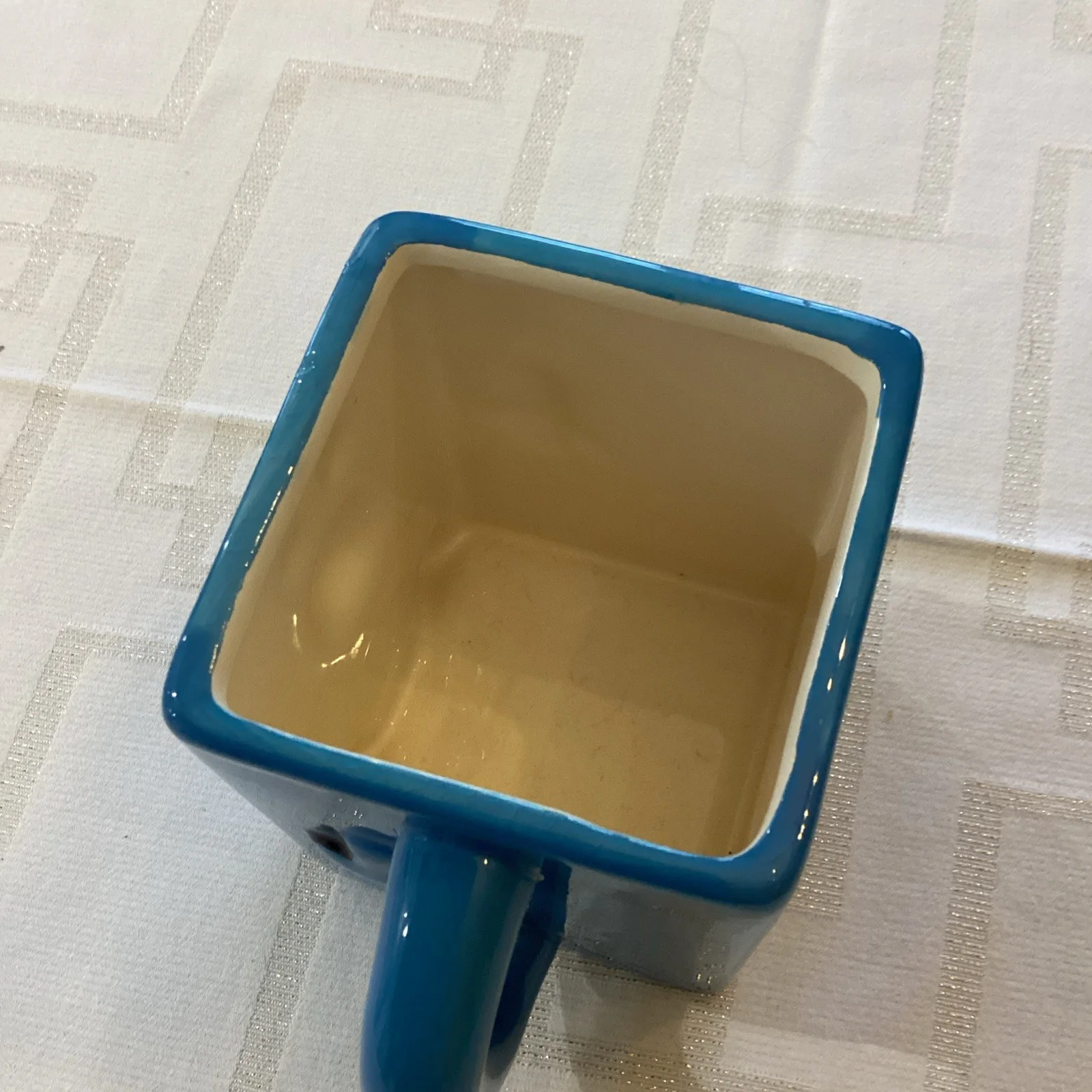 Mr. Grumpy blue cube character mug, great condition, изображение 5