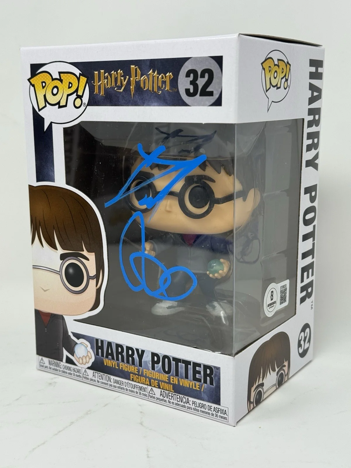 Daniel Radcliffe — Daniel Radcliffe Harry Potter Signed Autograph Funko Pop #32 Figure Beckett COA, image 2