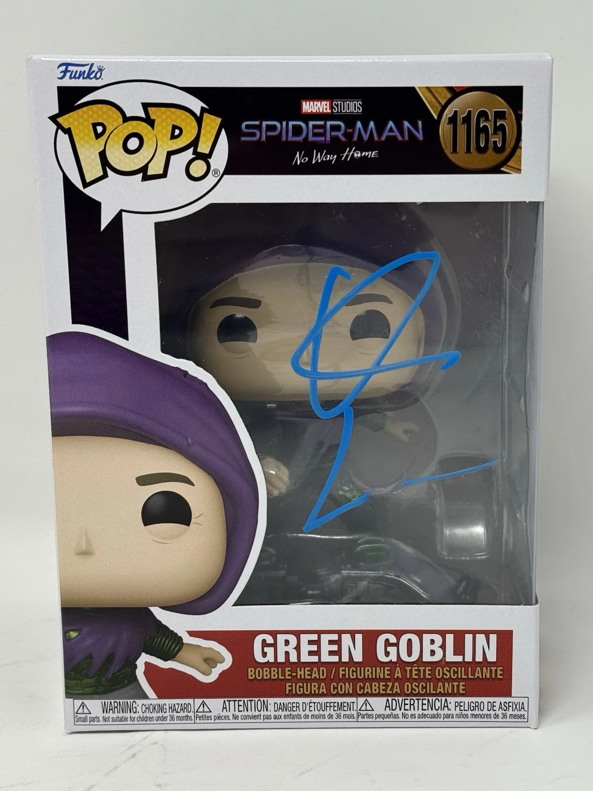 Willem Dafoe — Willem Dafoe Signed Spider-Man Green Goblin Funko Pop 1165 Autograph Beckett COA, image 2