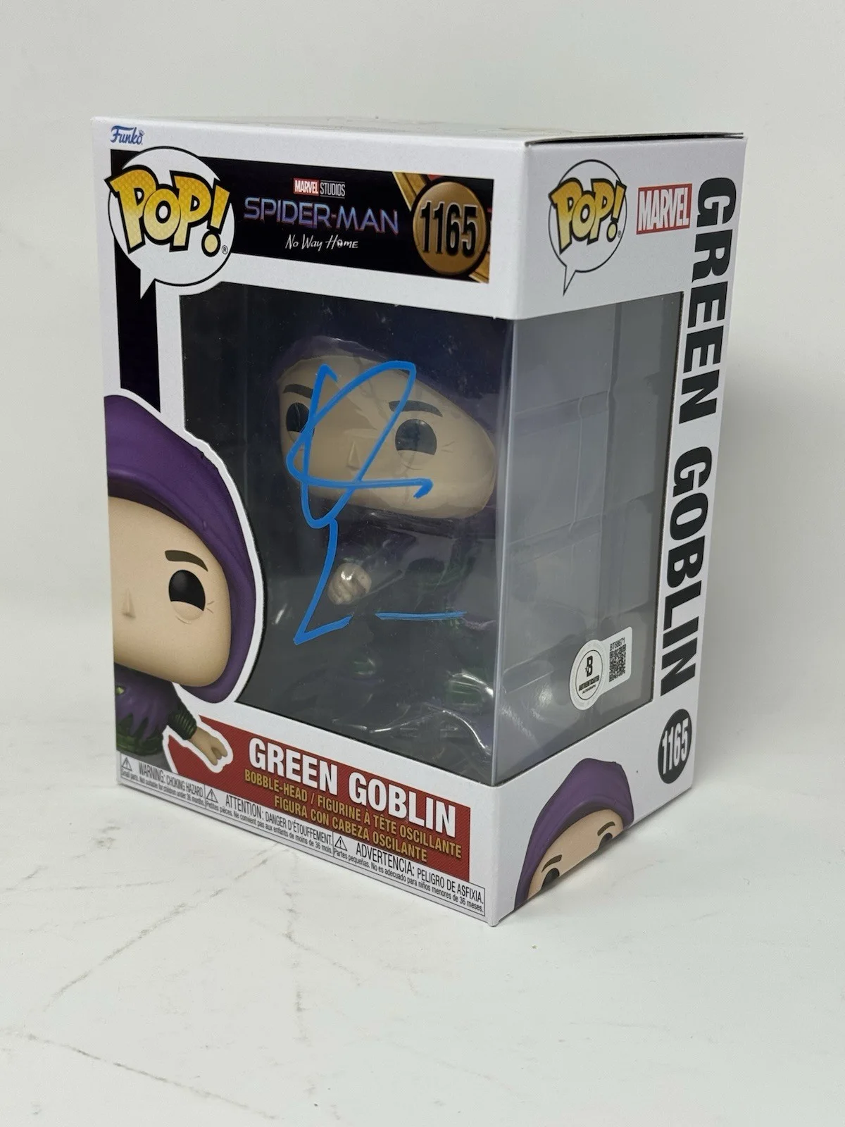 Willem Dafoe — Willem Dafoe Signed Spider-Man Green Goblin Funko Pop 1165 Autograph Beckett COA, image 3