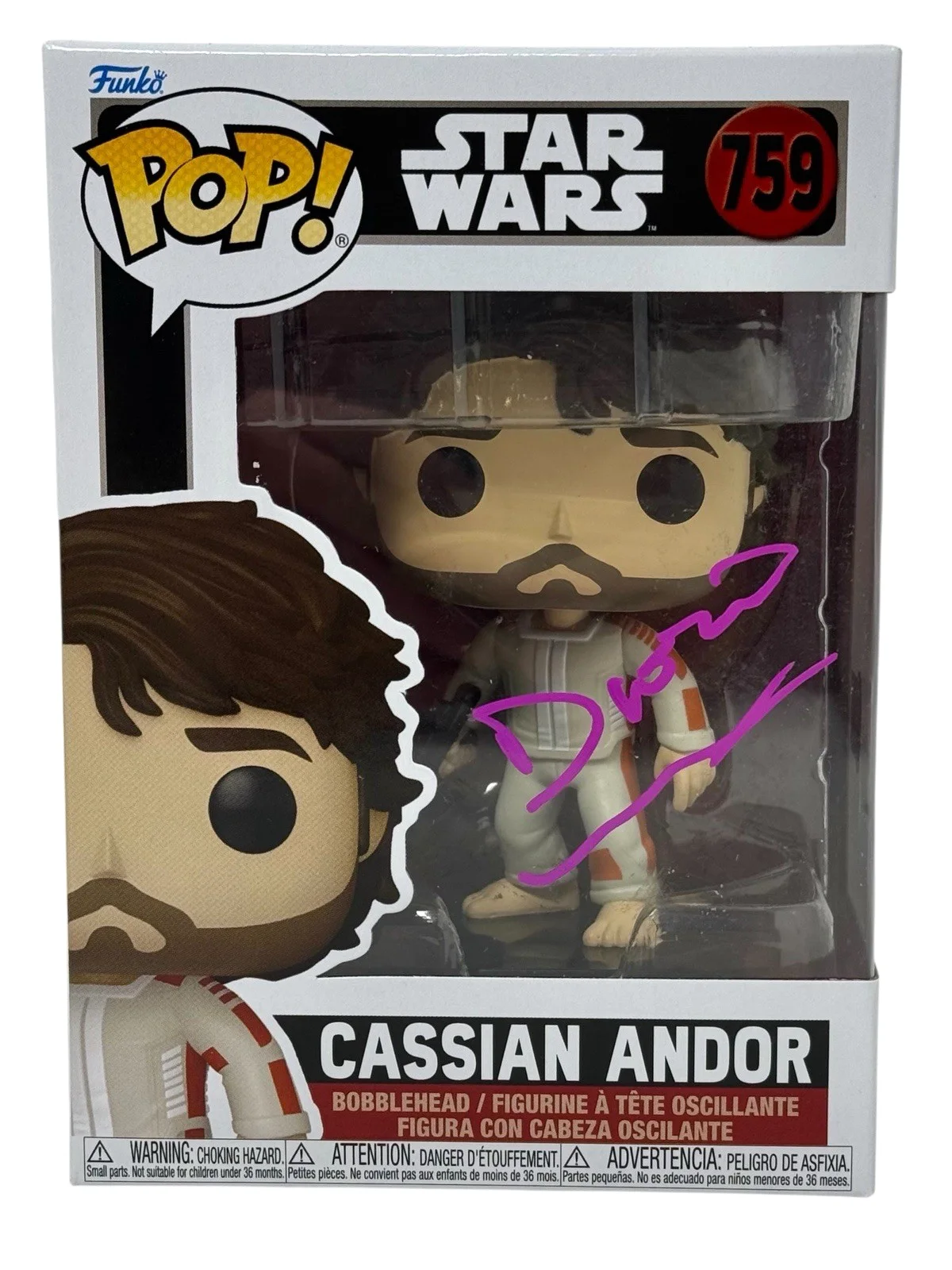 Diego Luna — Diego Luna Signed Star Wars Cassian Andor Funko Pop 759 Autograph Beckett COA