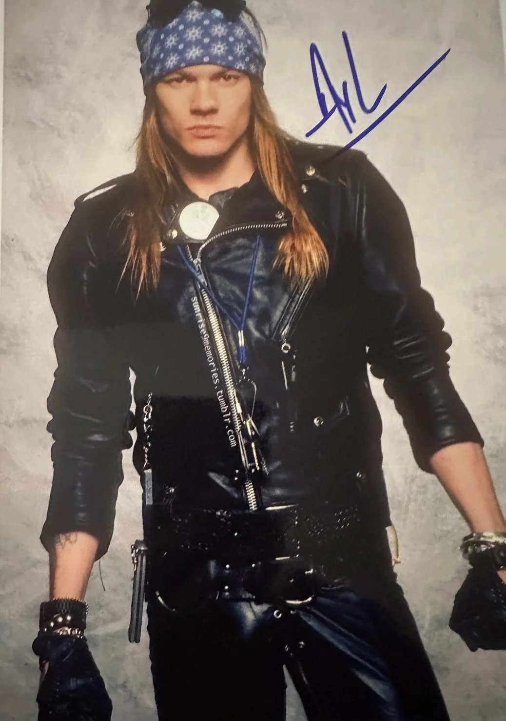 AXL ROSE autographed 8x10 inch GUNS N' ROSES Authentic Original Autograph w/CO, image 2