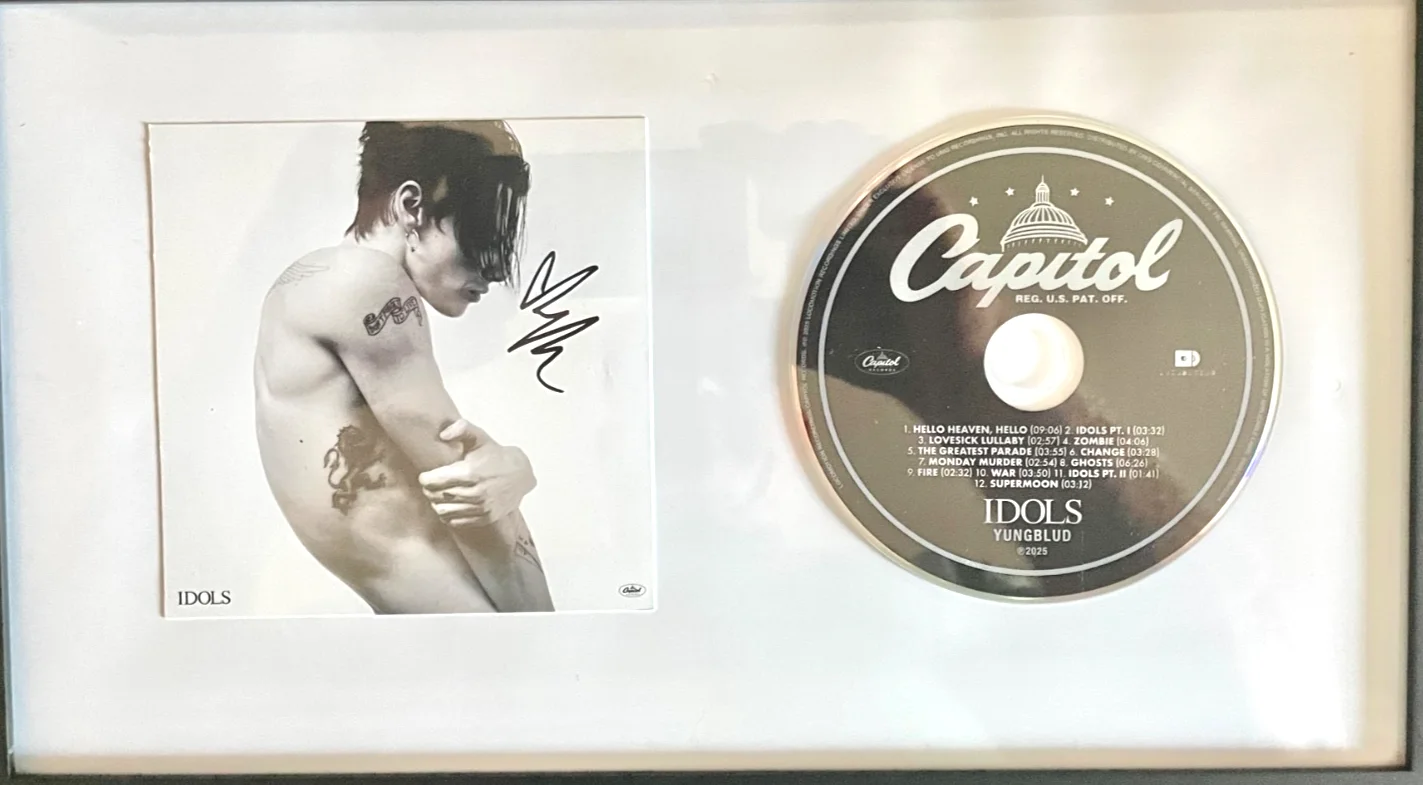 Yungblud — Yungblud Autographed Signed IDOLS CD Booklet & 9 x 15 black Frame 1St Run, изображение 2