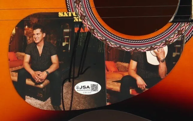 Jon Pardi Signed Acoustic Display Guitar w/CD Insert Pickguard | JSA Auth, image 2