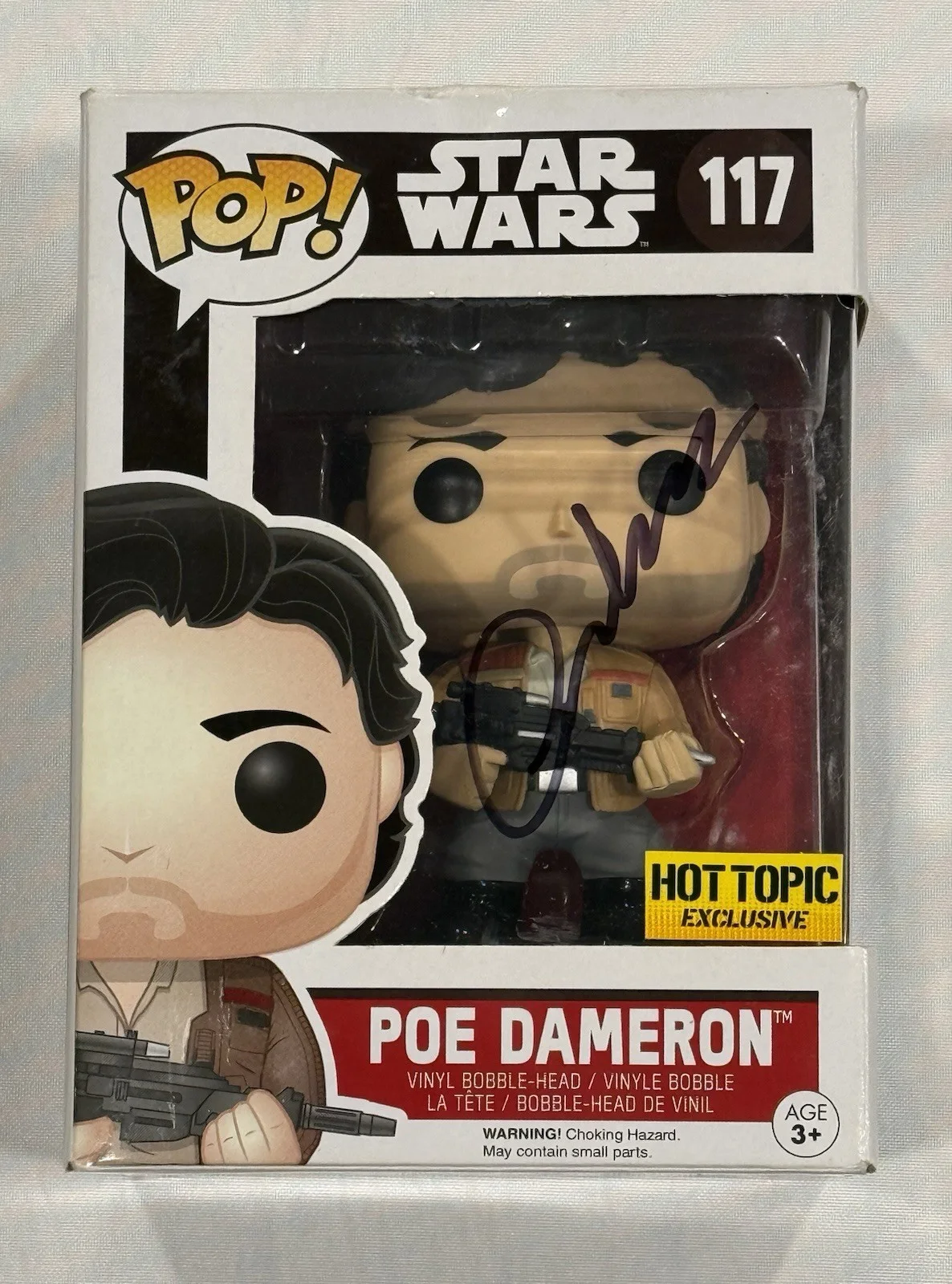 Oscar Isaac — Oscar Isaac Signed Poe Dameron Funko Pop 117 Star Wars Force Awakens JSA COA
