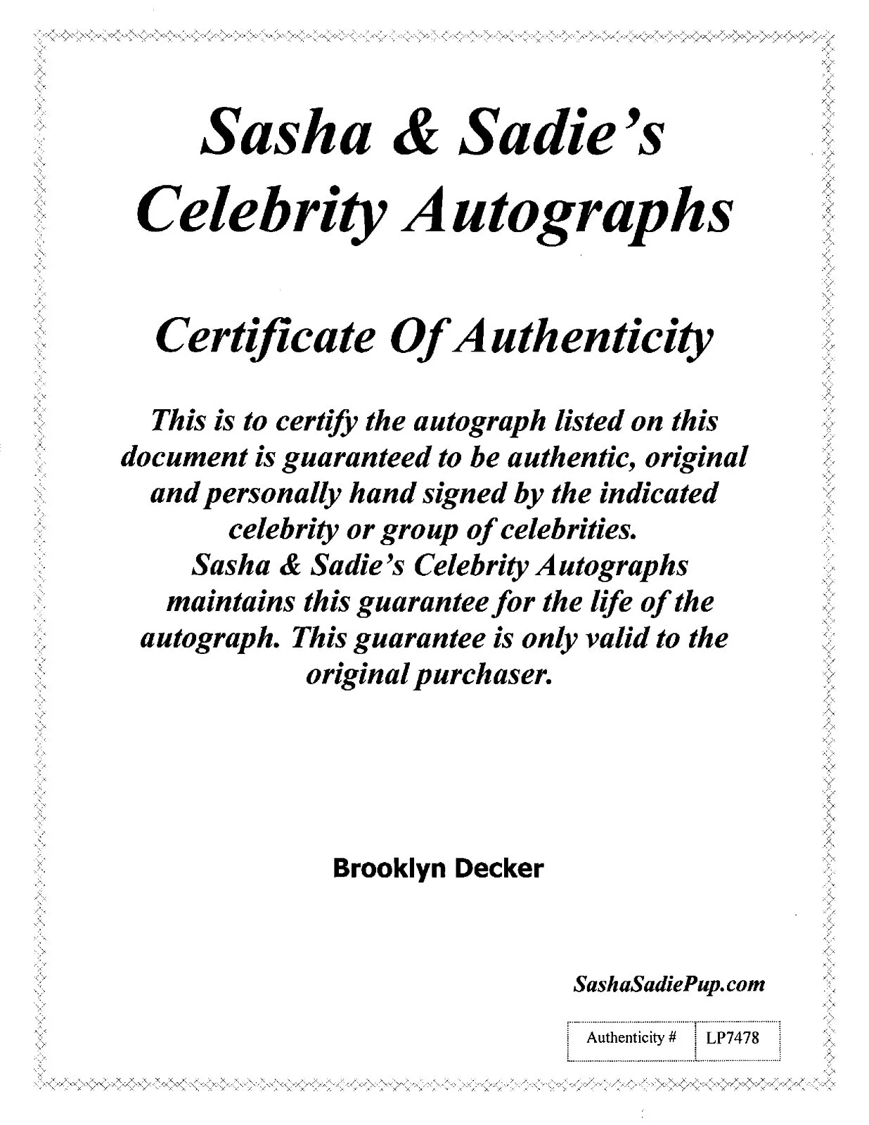 Brooklyn Decker — Brooklyn Decker Autographed Photo 1/2 w COA ** 2 for 1 Special **, изображение 4