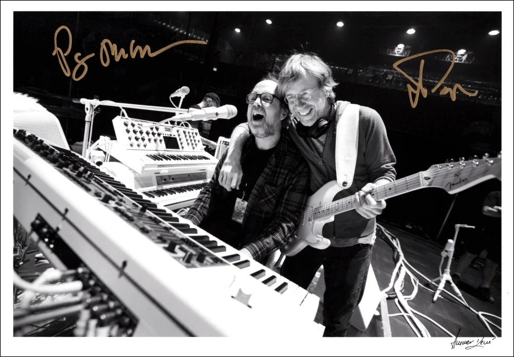 Trey Anastasio, Page McConnell — Trey Anastasio & Page McConnell Signed Autograph Rene Huemer Phish Print JSA COA