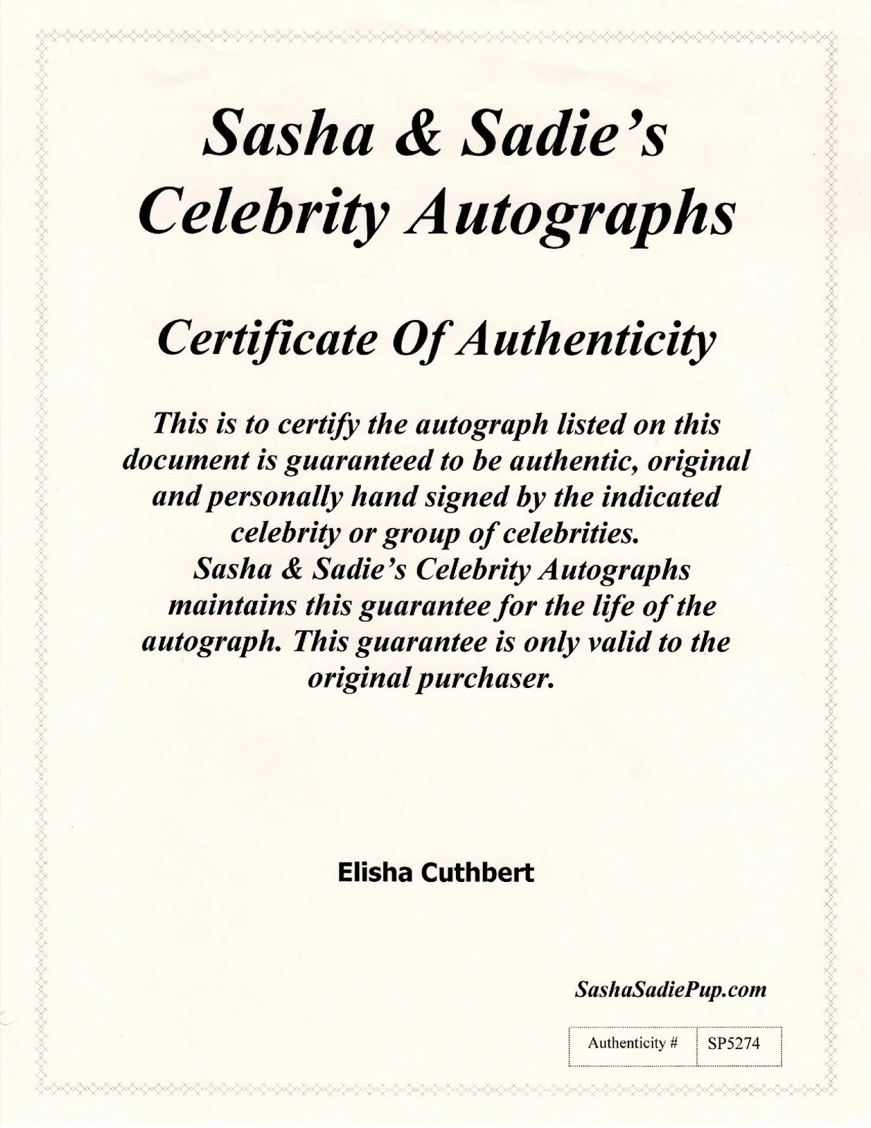 Elisha Cuthbert — Elisha Cuthbert Autographed Photo 5/6 w COA ** 2 for 1 Special **, изображение 2