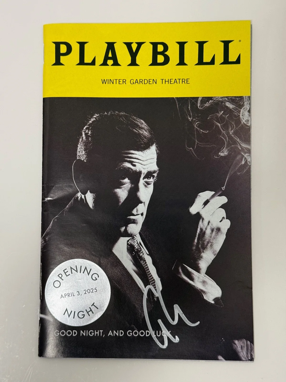 George Clooney — George Clooney Signed Good Night And Good Luck Broadway ON Playbill Beckett BAS