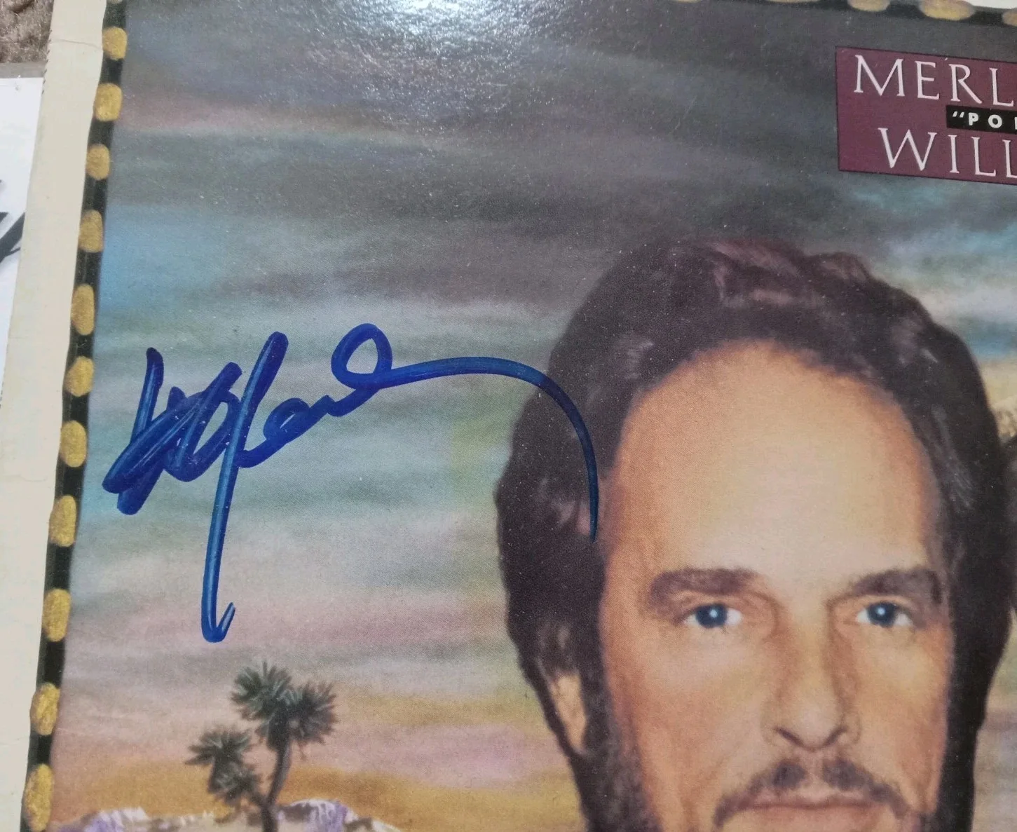 MERLE HAGGARD WILLIE NELSON Pancho & Lefty Signed 1982 Vinyl Record Epic PSA COA, изображение 5