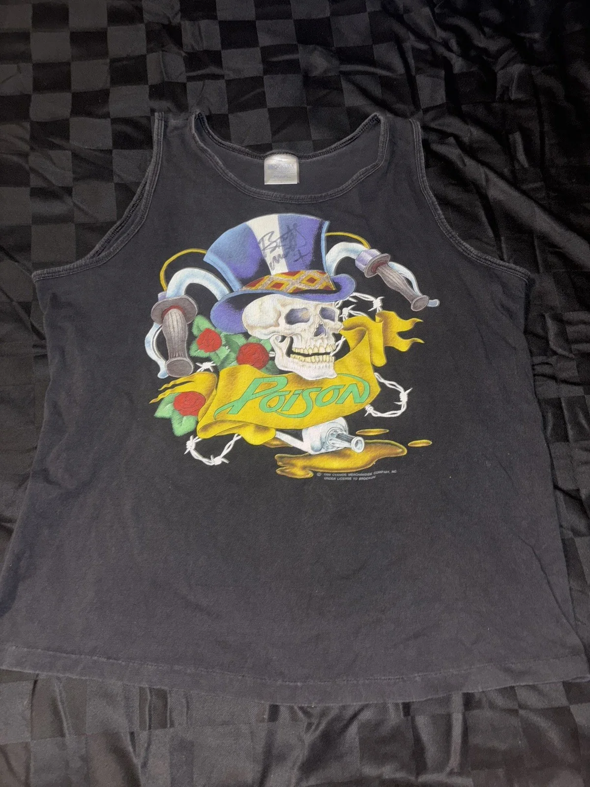 Poison 1990 vintage signed Bret Michaels signed Tank top, изображение 3