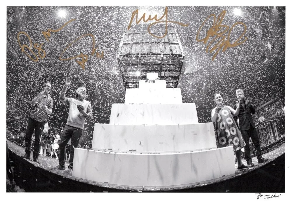 Trey Anastasio, Jon Fishman, Mike Gordon, Page McConnell — Phish Band Complete x4 Signed Autograph Rene Huemer Giclee Photo Print - JSA COA