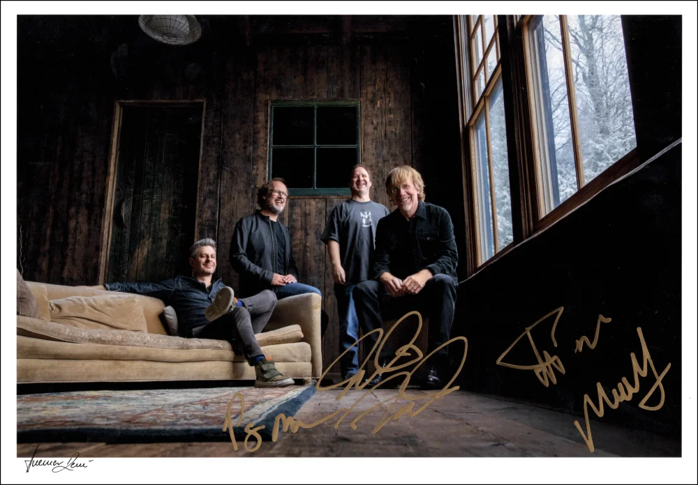 Trey Anastasio, Jon Fishman, Mike Gordon, Page McConnell — Phish Full Band x4 Signed Autograph Rene Huemer Giclee Photo Print w/ JSA COA