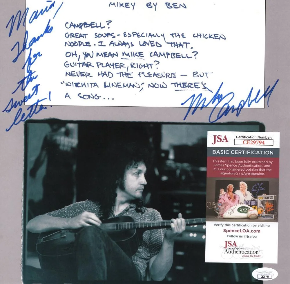 Mike Campbell — Mike Campbell Signed Autograph 11x11 Program Photo Tom Petty & Heartbreakers JSA, image 3
