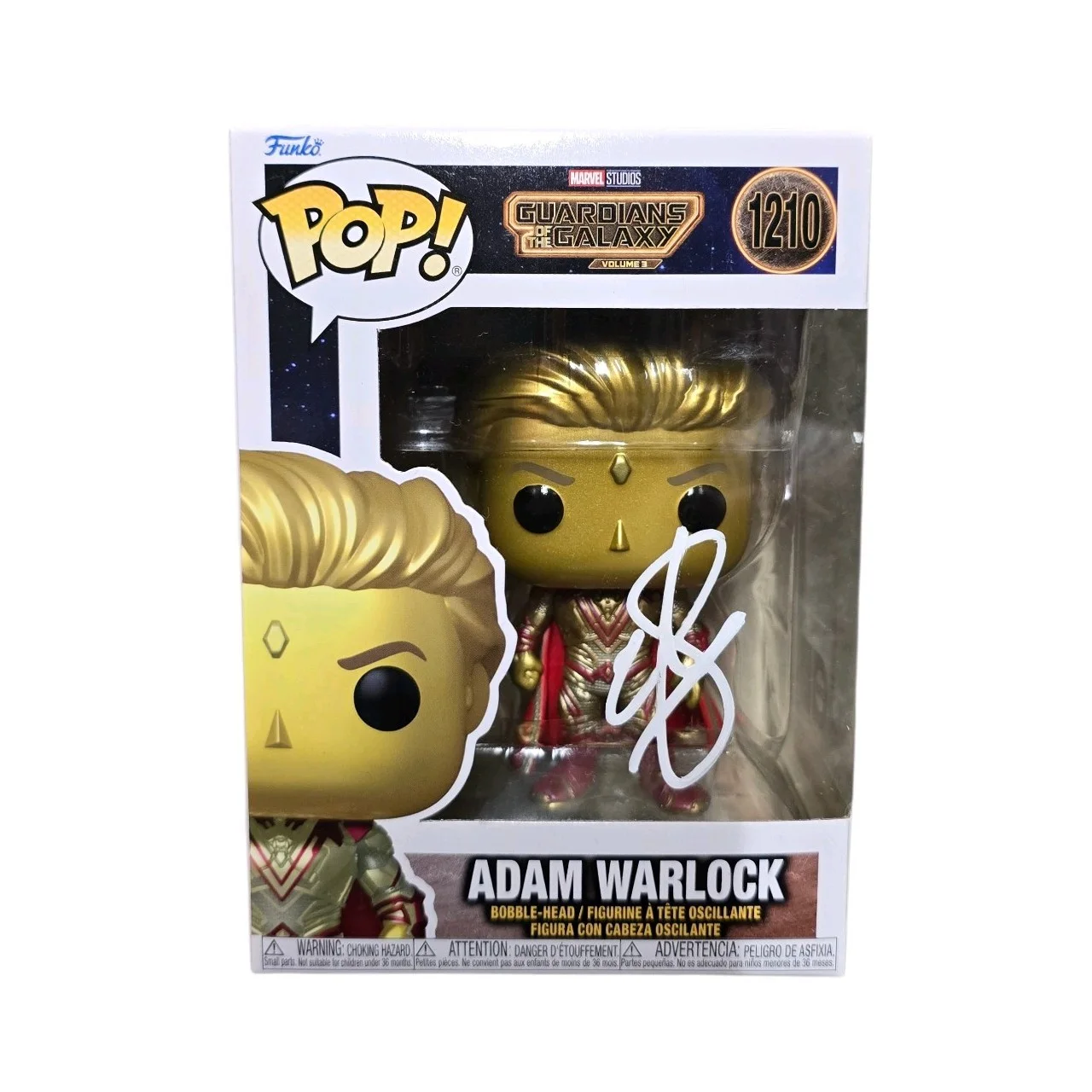 Will Poulter — Will Poulter Signed Adam Warlock Funko 1210 Guardians Of The Galaxy 3 SWAU COA