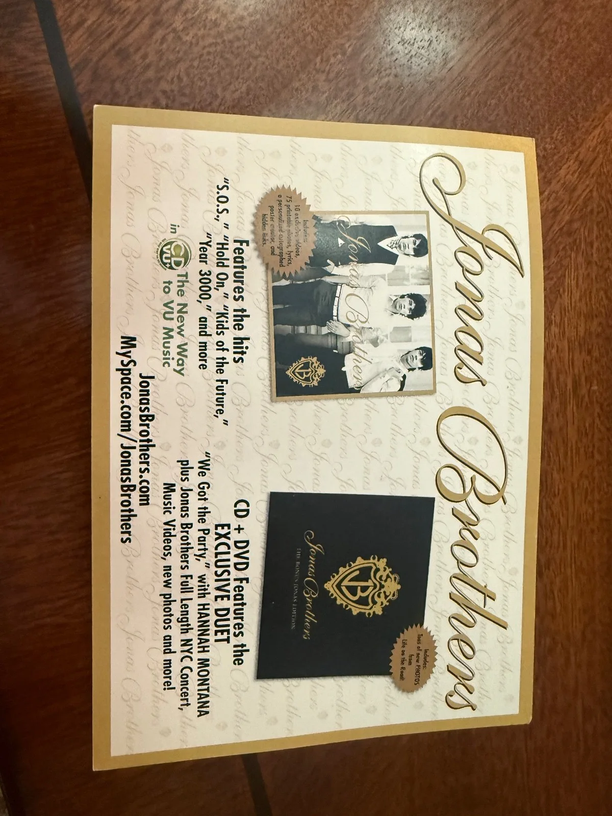 Jonas Brothers — Póster del álbum 7x5 firmado por Jonas Brothers del 08 firmado en un meet and greet, изображение 2