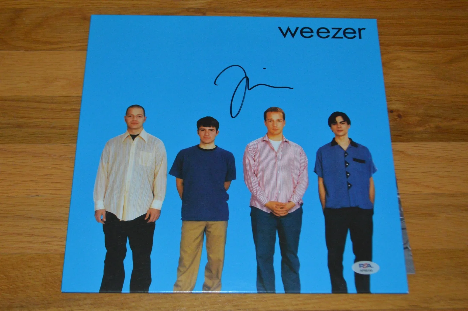 WEEZER ~ Rivers Cuomo Autographed "Blue" Album Cover with PSA Hologram, изображение 2