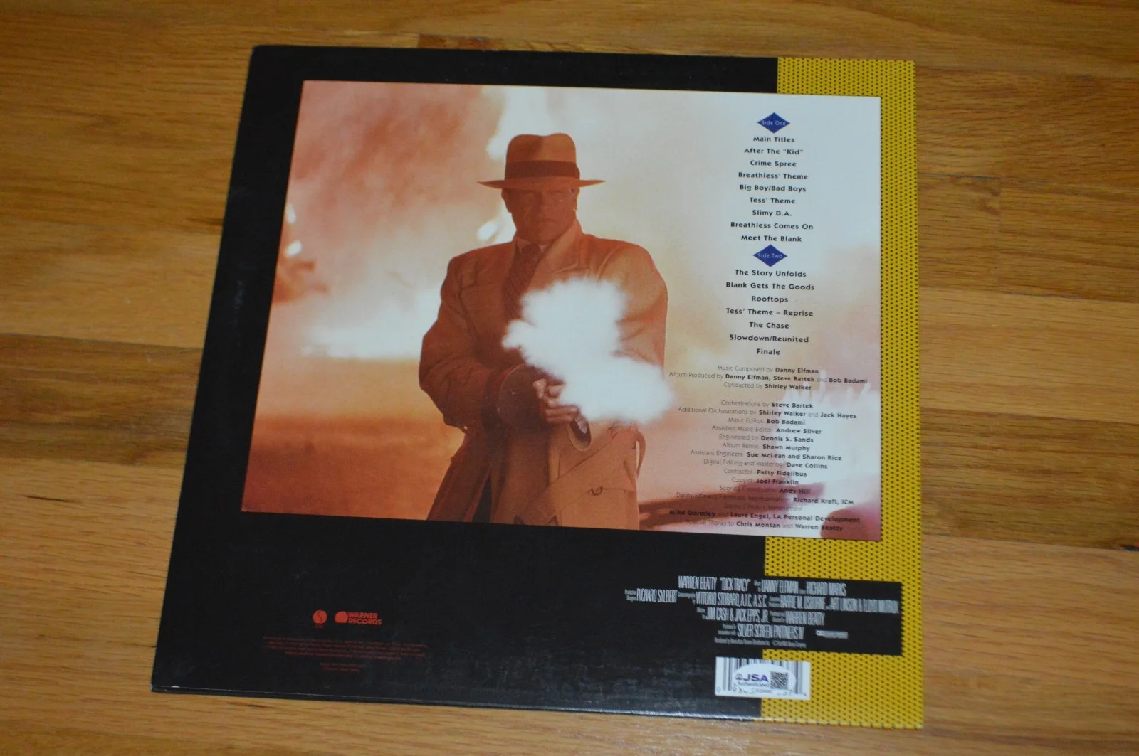Danny Elfman — Danny Elfman Autographed "Dick Tracy" Vinyl LP Cover with JSA COA, image 4