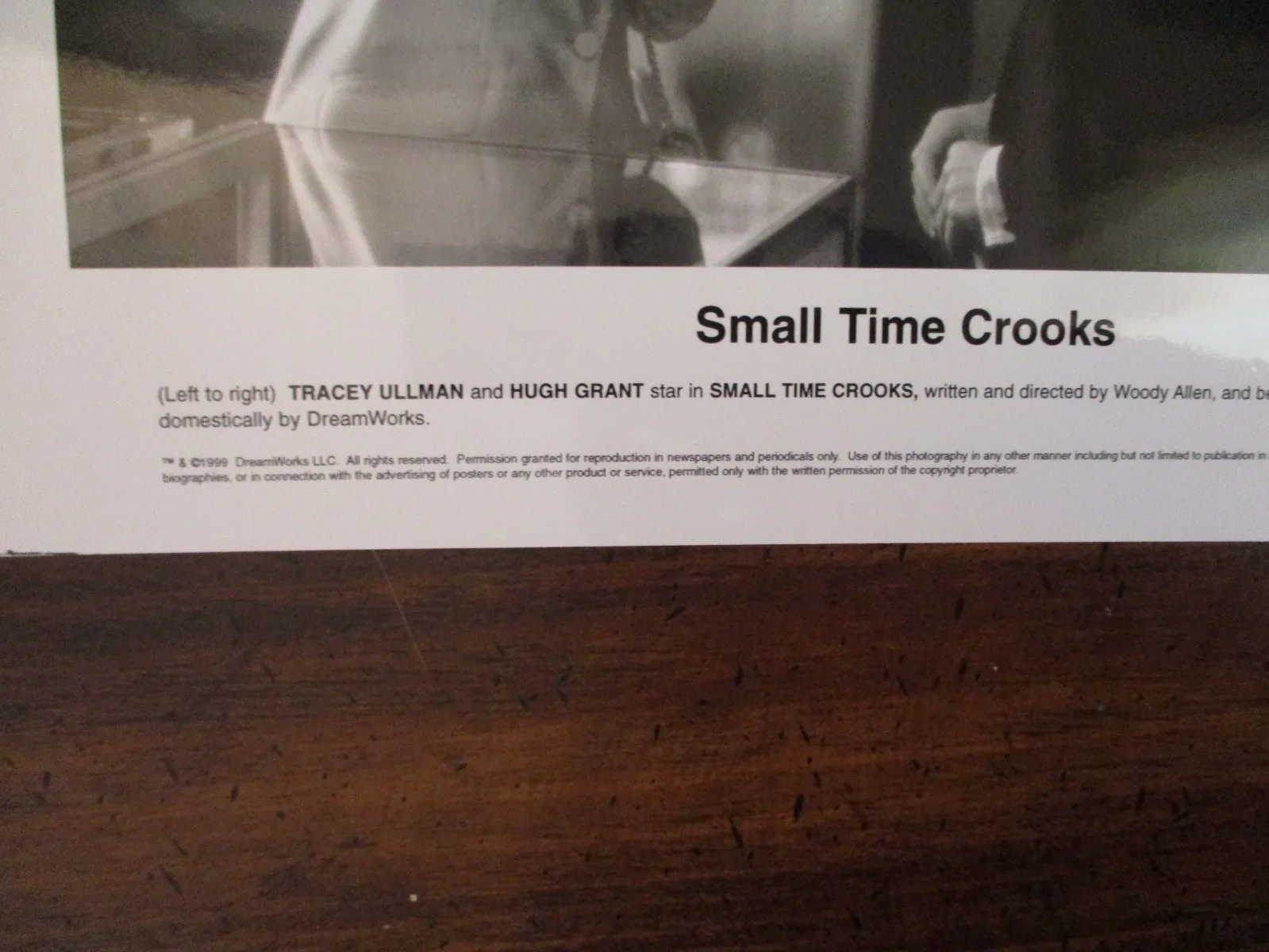 Tracey Ullman/Hugh Grant(SMALL TIME CROOKS)2000 10 x 8 Black/White Press Photo, изображение 3