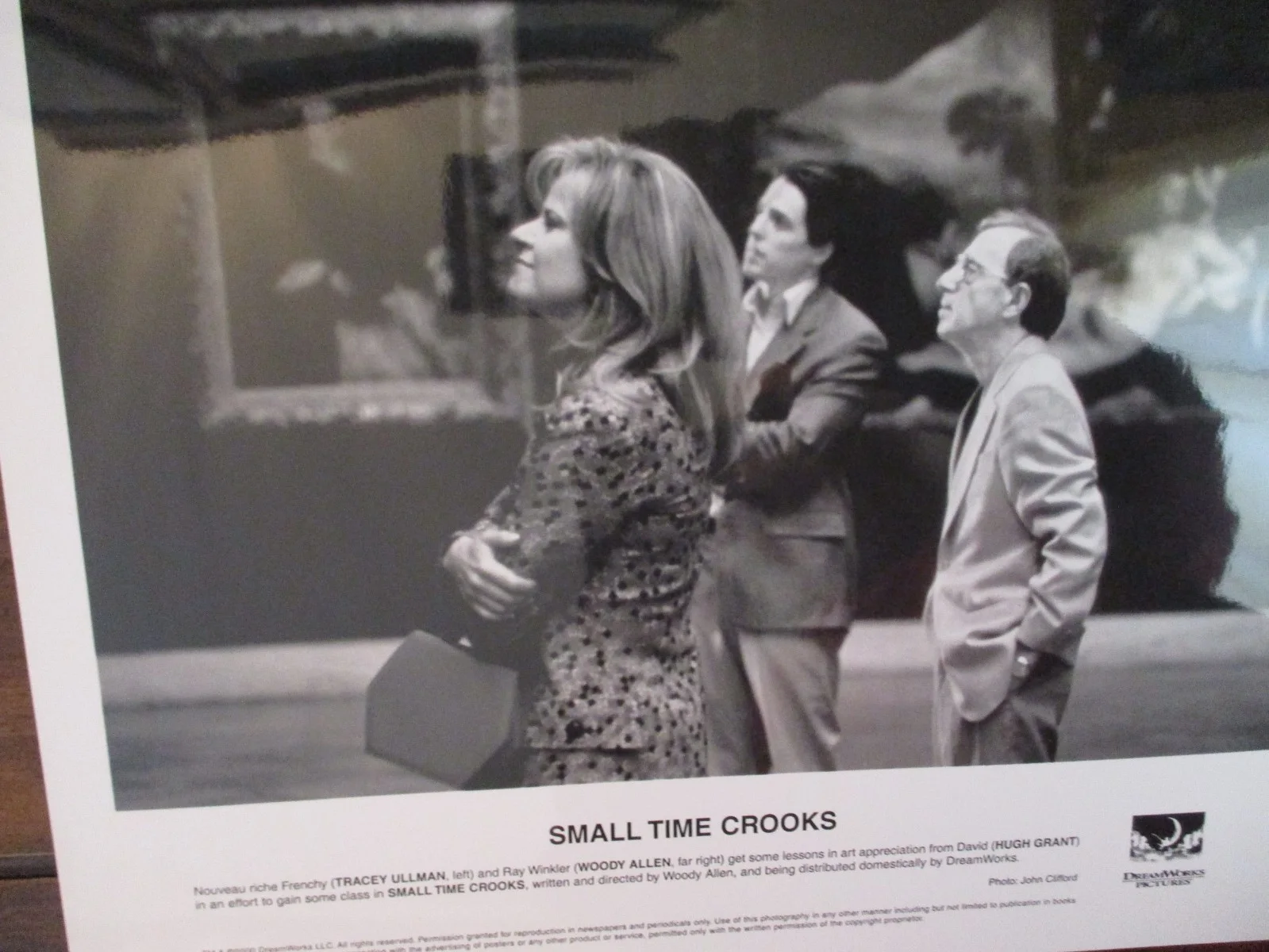 (SMALL TIME CROOKS)Hugh Grant/Tracey Ullman/Woody Allen/2000 10 x 8 B & W Photo, изображение 2