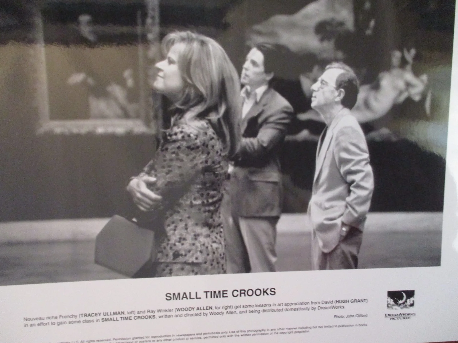 Hugh Grant/Tracey Ullman/Woody Allen(SMALL TIME CROOKS)2000 10 x 8 B & W Photo, изображение 3